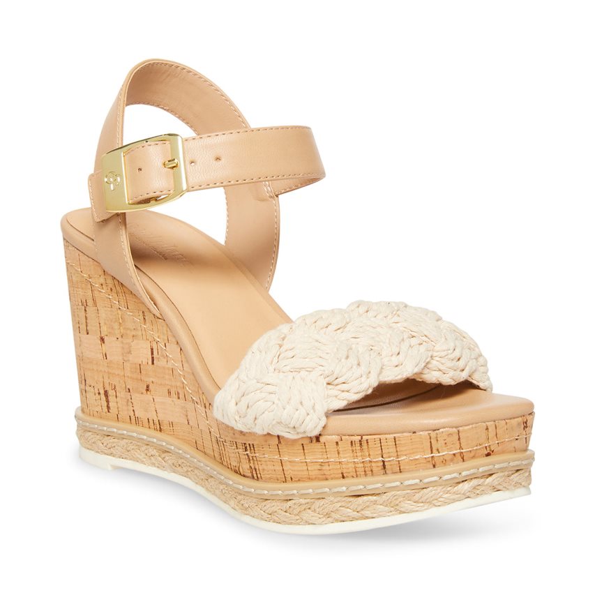 Sandalias Tacones Steve Madden Junee-w Natural Mujer Marrones | ES YGES30